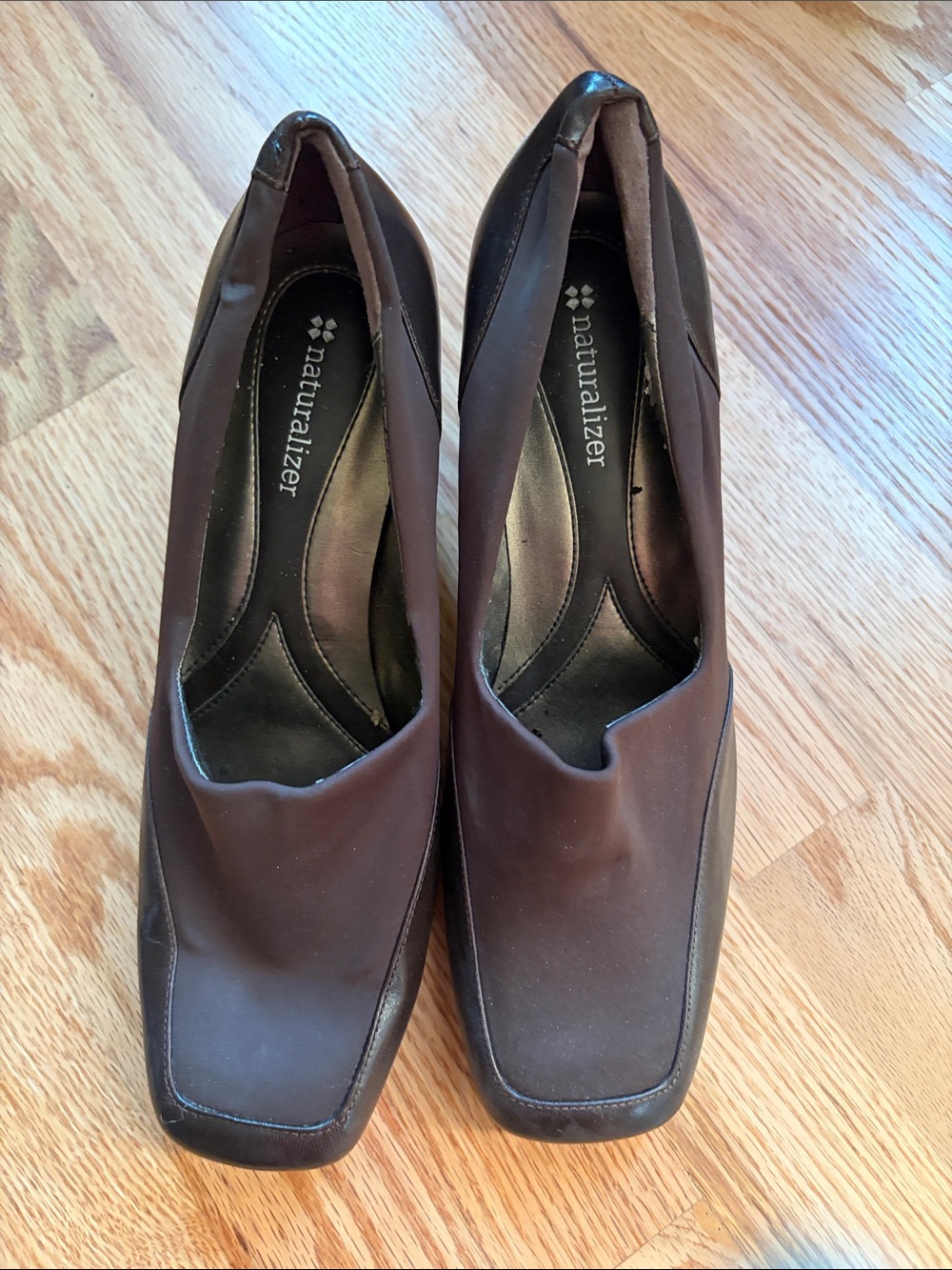Naturalizer Dark Brown Women's Square-Toe Slip-Ons